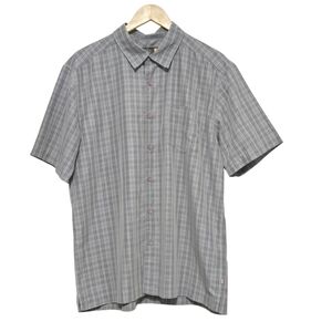Quicksilver Gray Plaid Men's Outdoor Button-down  Shirt Size Large